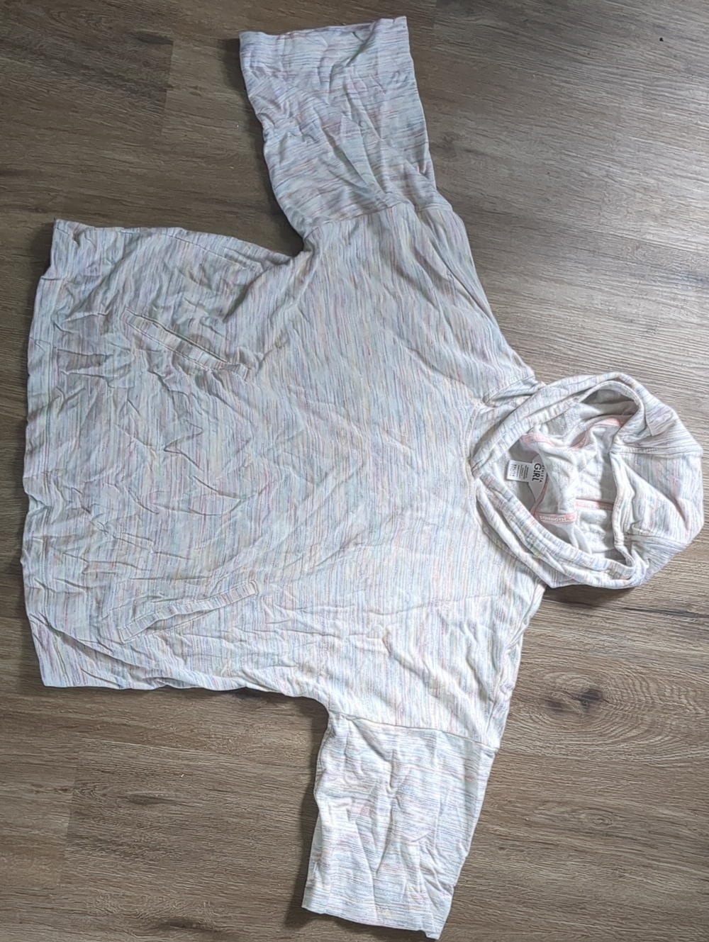 Athleta Girls Lightweight Hooded Tee in Soft Pastel Stripe